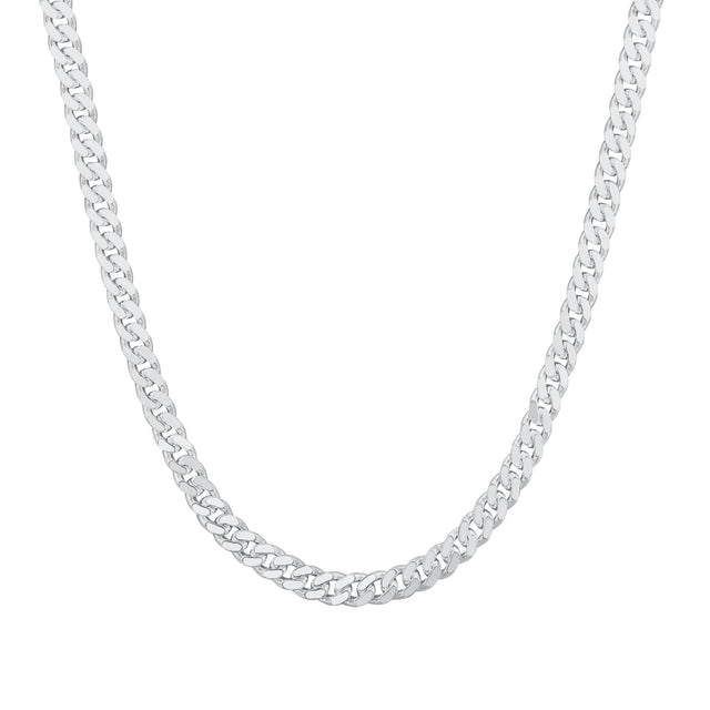 Sterling Silver Curb Link Chain Necklace | 7mm | 22 Inches