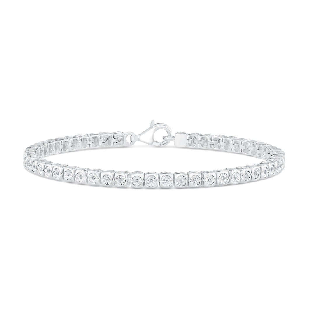 Sterling Silver Diamond Tennis Bracelet 1/4ctw