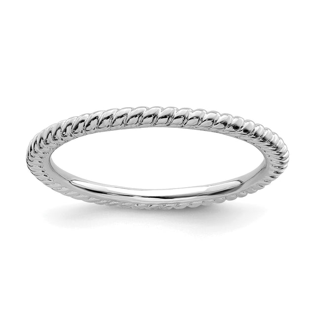 Sterling Silver Grooved Stackable Ring, 1.5mm - Size 10