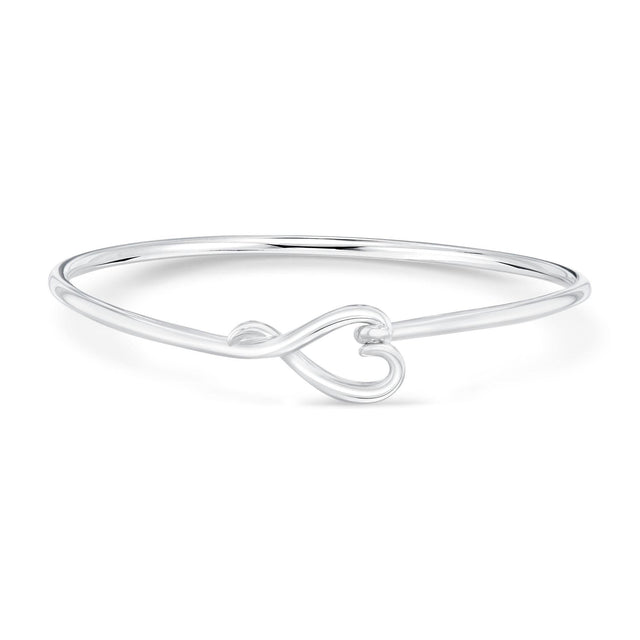 Sterling Silver Heart Bangle Bracelet