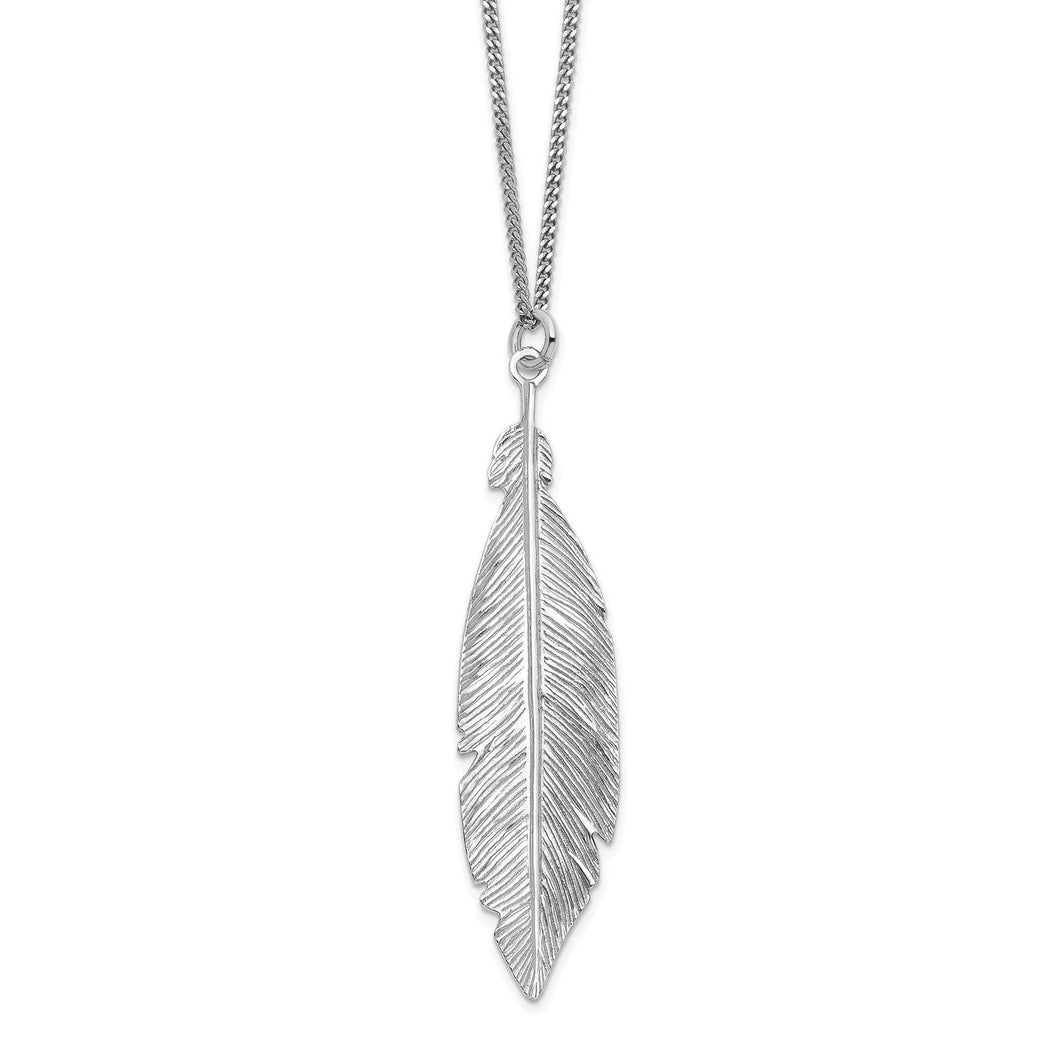 Sterling Silver Leaf Pendant Necklace