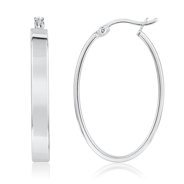 Sterling Silver Medium Polished Hoop Earrings