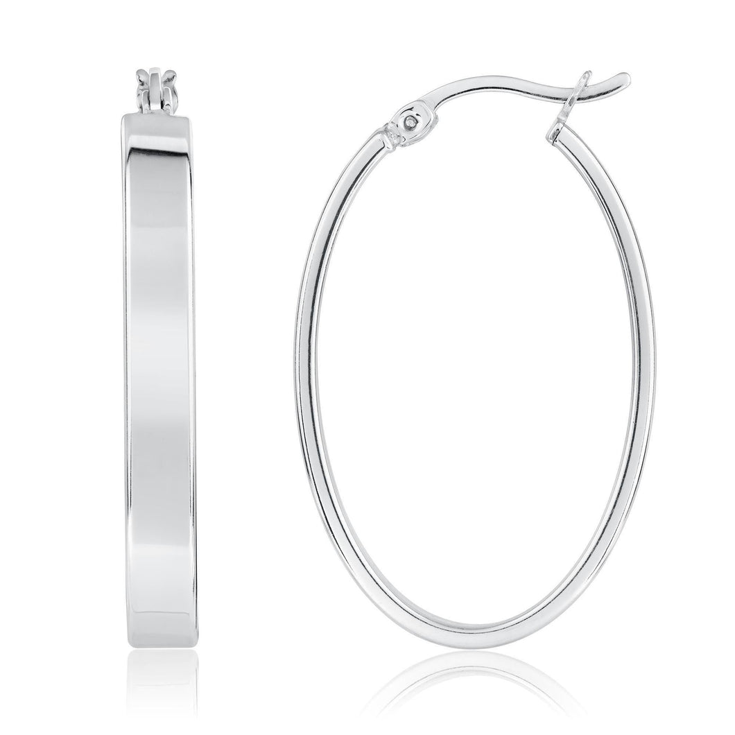 Sterling Silver Medium Polished Hoop Earrings