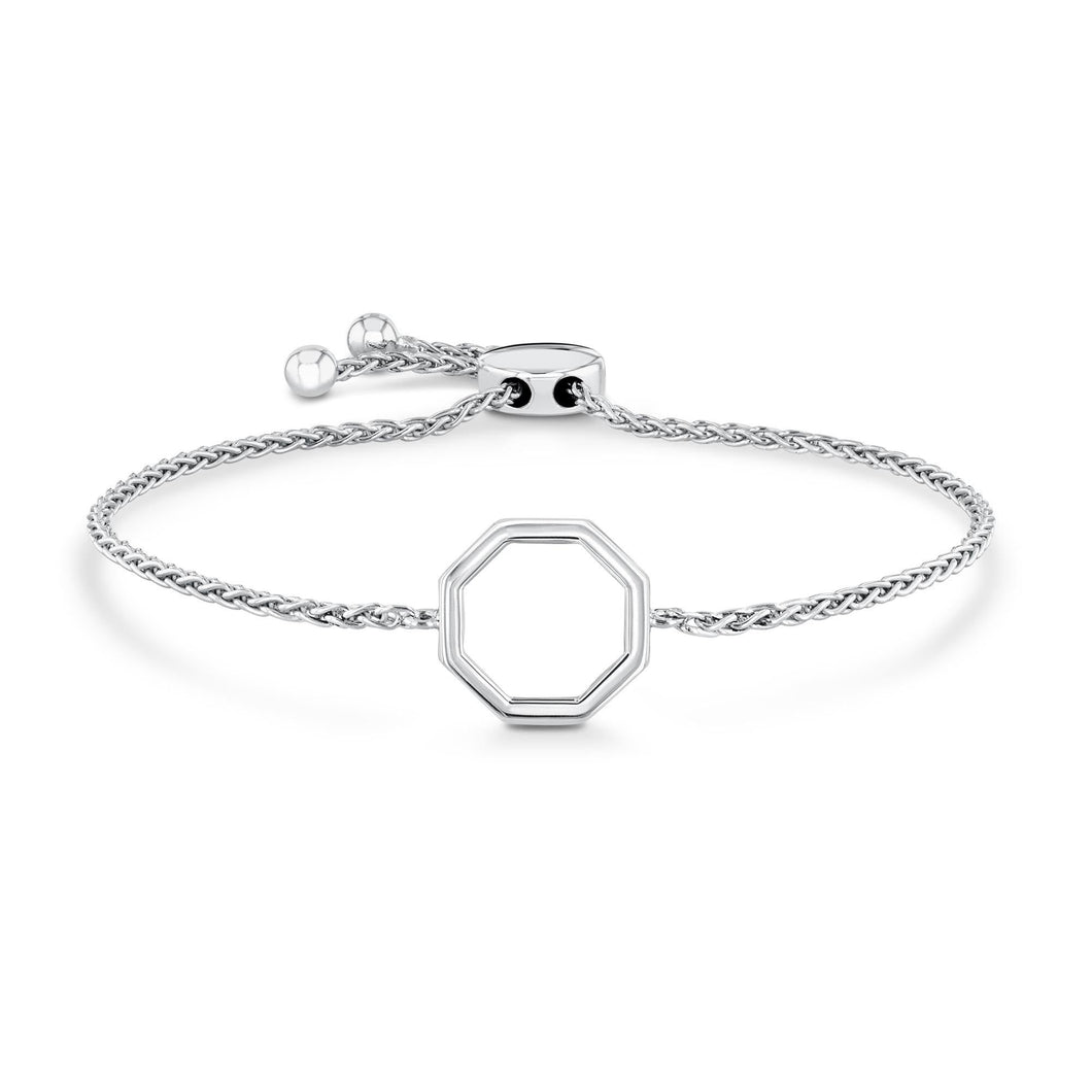 Sterling Silver Octagon Bolo Bracelet
