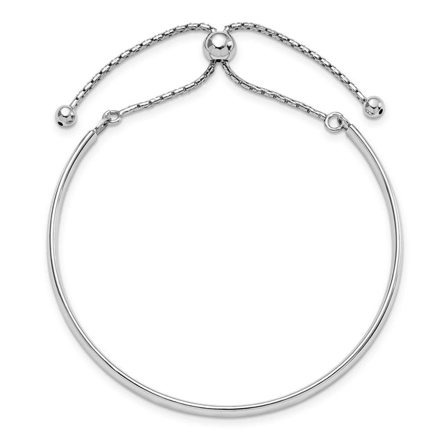 Sterling Silver Polished Box Bolo Bangle Bracelet | 4.5mm | 9 Inches