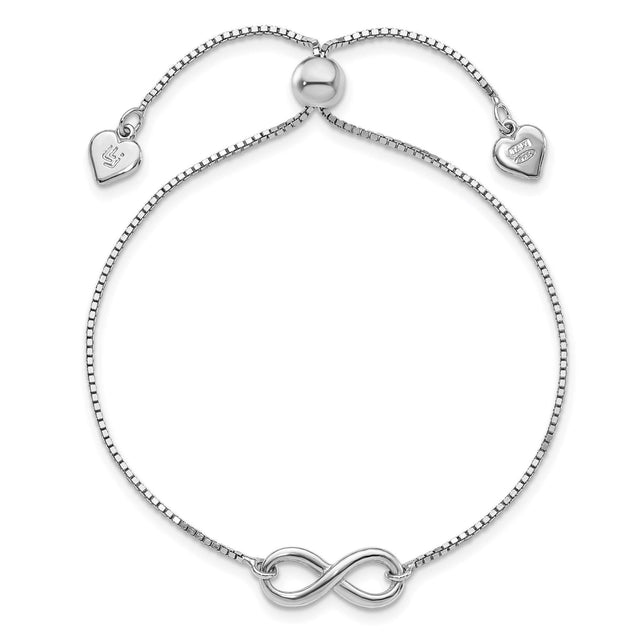 Sterling Silver Polished Infinity Symbol Bolo Bracelet | 7mm