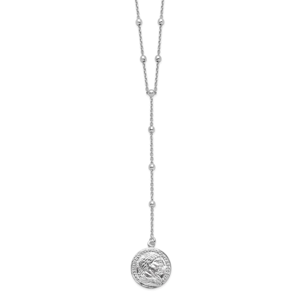 Sterling Silver Roman Coin Y-Drop Necklace