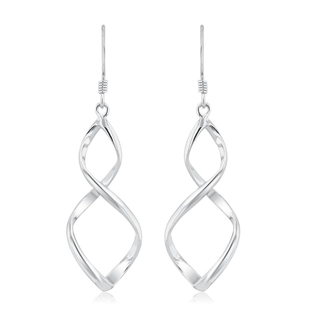 Sterling Silver Swirl Drop Earrings