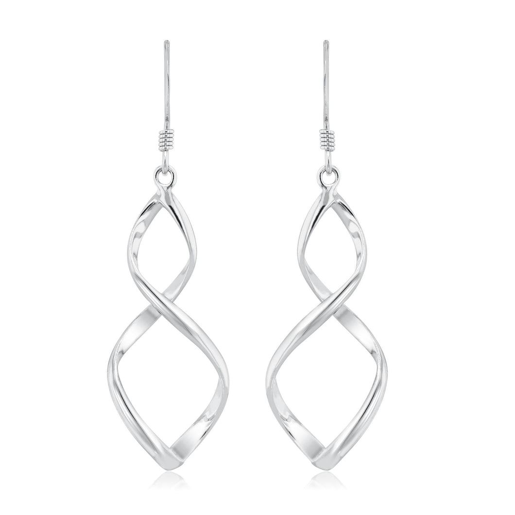 Sterling Silver Swirl Drop Earrings