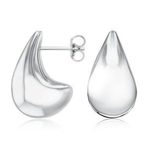 Sterling Silver Teardrop Electroform Earrings - 21mm