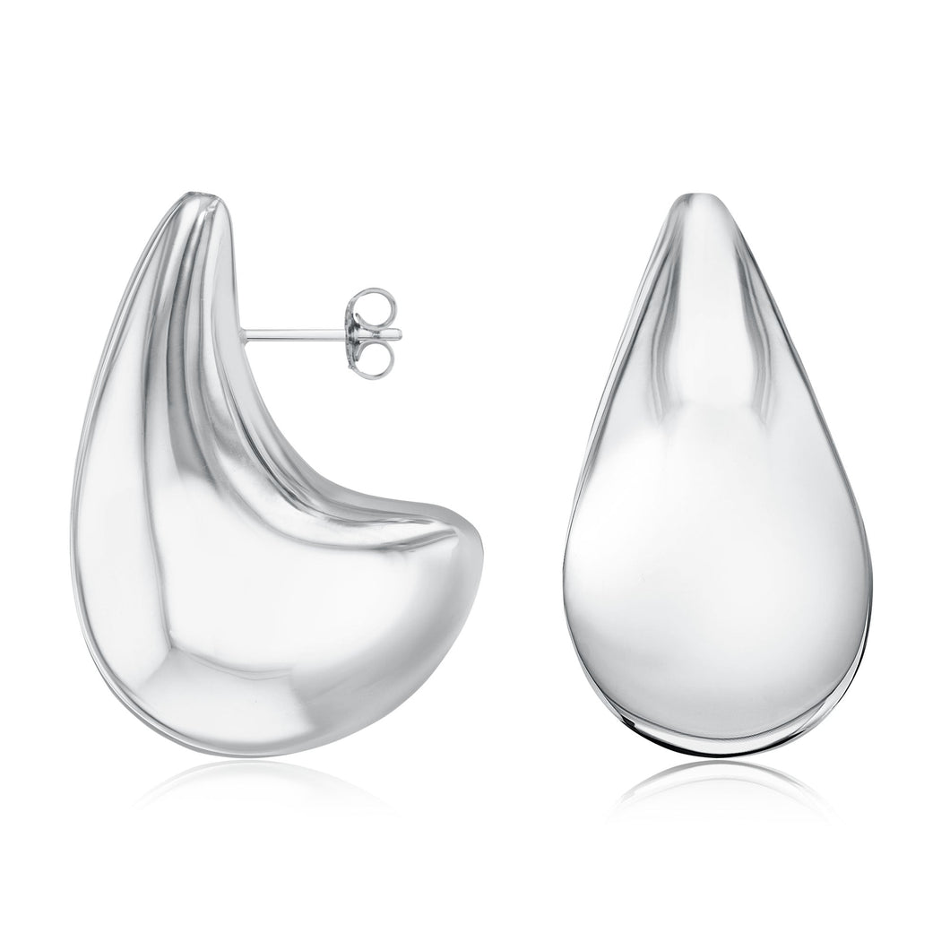 Sterling Silver Teardrop Electroform Earrings - 43mm