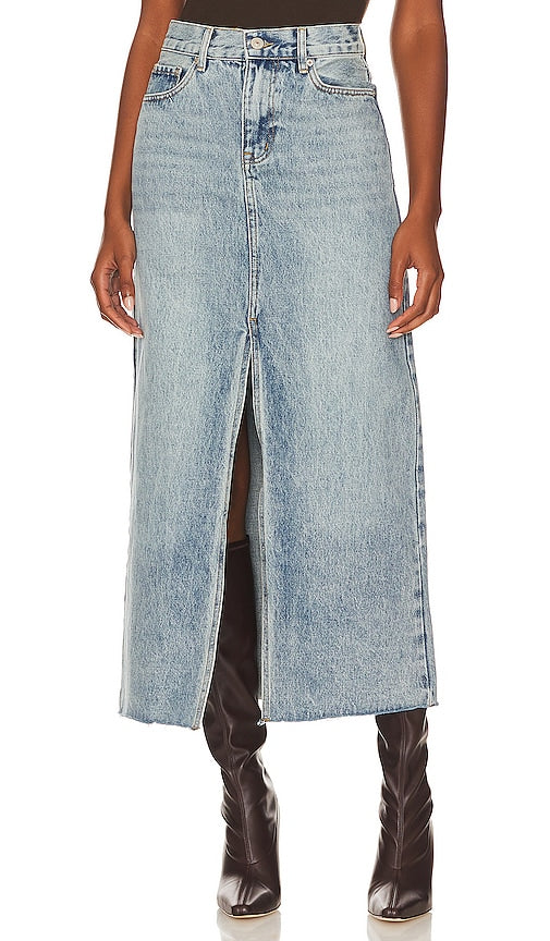 Steve Madden Avani Denim Skirt in Denim-Light - Steve Madden - Jupe en jean Avani en denim clair - Steve Madden Avani 浅牛仔布牛仔裙 - Steve Madden Avani Jeansrock in Denim-Light - Steve Madden AVANI 데님 스커트 - Gonna in denim Avani di Steve Madden in denim chiaro