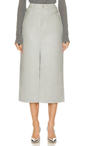 Steve Madden Avani Faux Leather Skirt in Grey - Steve Madden - Jupe en similicuir Avani en gris - Steve Madden Avani 灰色人造皮革半身裙 - Steve Madden Avani Kunstlederrock in Grau - Steve Madden Avani 인조 가죽 스커트그레이 색상 - Gonna in ecopelle Steve Madden Avani in grigio