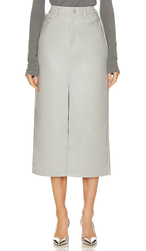 Steve Madden Avani Faux Leather Skirt in Grey - Steve Madden - Jupe en similicuir Avani en gris - Steve Madden Avani 灰色人造皮革半身裙 - Steve Madden Avani Kunstlederrock in Grau - Steve Madden Avani 인조 가죽 스커트그레이 색상 - Gonna in ecopelle Steve Madden Avani in grigio