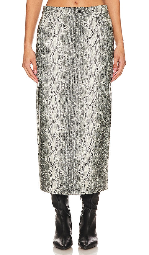 Steve Madden Avani Faux Leather Skirt in Neutral
