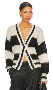 Steve Madden Becca Cardigan in Black,White - Steve Madden Cardigan Becca en noir, blanc - Steve Madden Becca 开衫黑白色 - Steve Madden Becca Cardigan in Schwarz, Weiß - Steve Madden 베카 카디건 블랙, 화이트 색상 - Cardigan Becca di Steve Madden in nero, bianco
