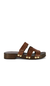 Steve Madden Canal Sandal in Brown | Brown Leather Flat Sandals for Women