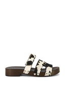 Steve Madden Canal-c Sandal in Black | Cow Print Flat Sandals for Women