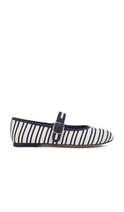 Steve Madden Dory Mary Jane Flat in Navy,White | Navy & White Satin Mary Jane Flats for Women
