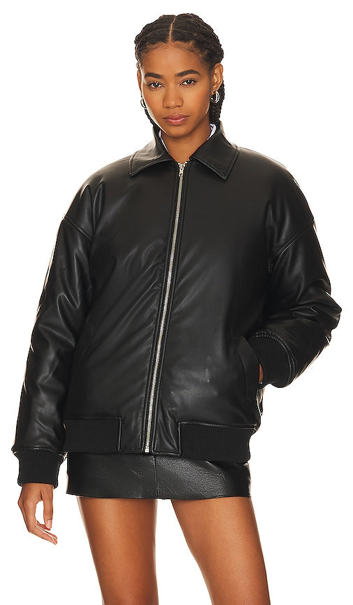 Steve Madden Fiorella Bomber Jacket in Black