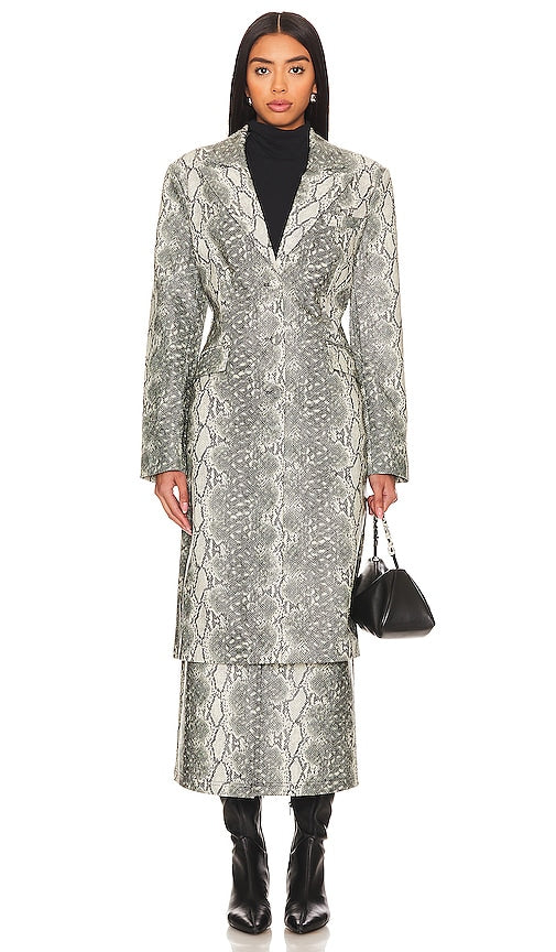 Steve Madden Gemini Faux Leather Coat in Grey