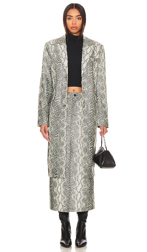 Steve Madden Gemini Faux Leather Coat in Grey - Steve Madden - Gemini - Manteau en similicuir gris - Steve Madden Gemini 灰色人造皮革外套 - Steve Madden Gemini Kunstledermantel in Grau - Steve Madden Gemini 인조 가죽 코트그레이 색상 - Cappotto in ecopelle Steve Madden Gemini in grigio