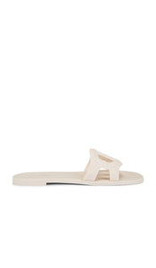 Steve Madden Jellie Flat in White | Bone Flat Slides for Women