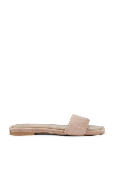 Steve Madden Lumina Slides in Taupe | Taupe Suede Slides for Women