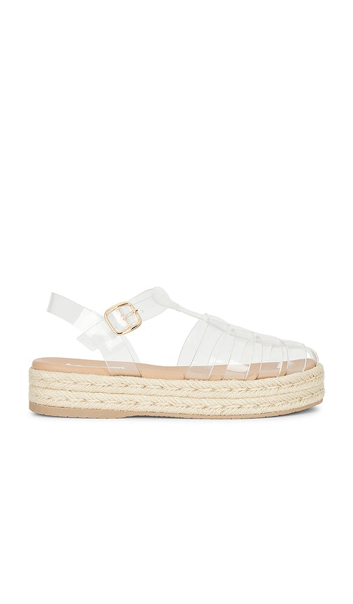 Steve Madden Marlin Sandal in White | Clear Platform Sandals for Women