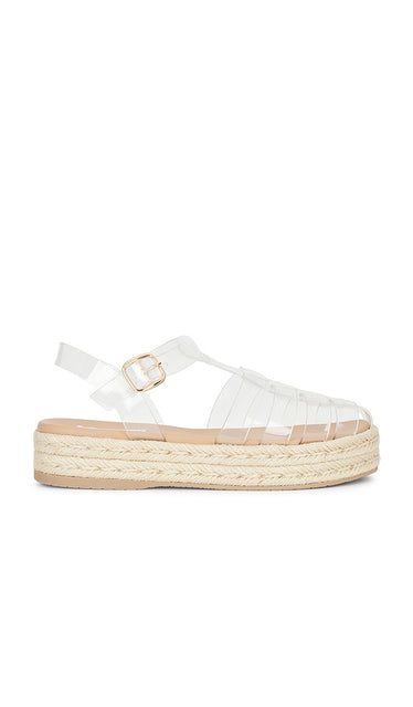 Steve Madden Marlin Sandal in White | Clear Platform Sandals for Women
