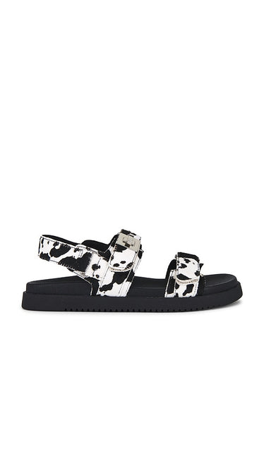 Steve Madden Mona Sandal in Black,White | Black & White Strappy Sandals for Women
