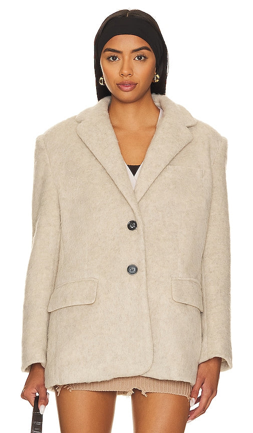 Steve Madden Nana Blazer Coat in Tan