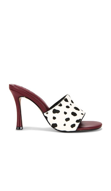 Steve Madden Paula-a Sandal in White | Dalmatian Heeled Sandals for Women