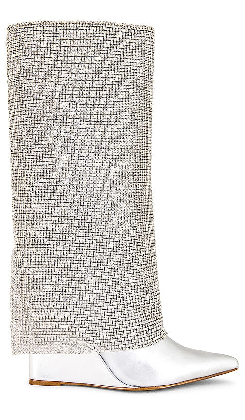 Steve Madden Riski Boot in Metallic Silver - Steve Madden Riski Boot en argent métallisé - Steve Madden Riski 金属银色靴子 - Steve Madden Riski Stiefel in Metallic-Silber - Steve Madden Riski 부츠 메탈릭 실버 소재 - Stivale Steve Madden Riski in argento metallizzato