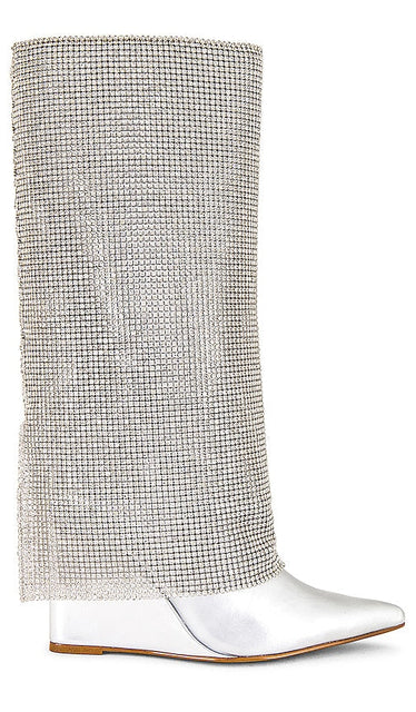 Steve Madden Riski Boot in Metallic Silver - Steve Madden Riski Boot en argent métallisé - Steve Madden Riski 金属银色靴子 - Steve Madden Riski Stiefel in Metallic-Silber - Steve Madden Riski 부츠 메탈릭 실버 소재 - Stivale Steve Madden Riski in argento metallizzato