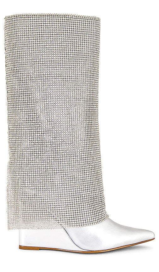 Steve Madden Riski Boot in Metallic Silver - Steve Madden Riski Boot en argent métallisé - Steve Madden Riski 金属银色靴子 - Steve Madden Riski Stiefel in Metallic-Silber - Steve Madden Riski 부츠 메탈릭 실버 소재 - Stivale Steve Madden Riski in argento metallizzato