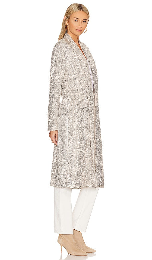 Steve Madden Show Stopper Duster in Metallic Silver