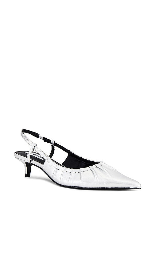 Steve Madden Syrie Sling Back in Metallic Silver