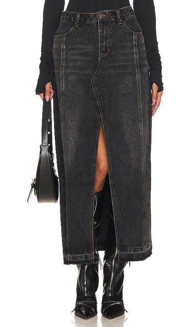 Steve Madden Teagan Midi Skirt in Black - Steve Madden - Jupe mi-longue Teagan en noir - Steve Madden Teagan 黑色中长半身裙 - Steve Madden Teagan Midirock in Schwarz - Steve Madden Teagan 미디 스커트 - Gonna longuette Steve Madden Teagan nera