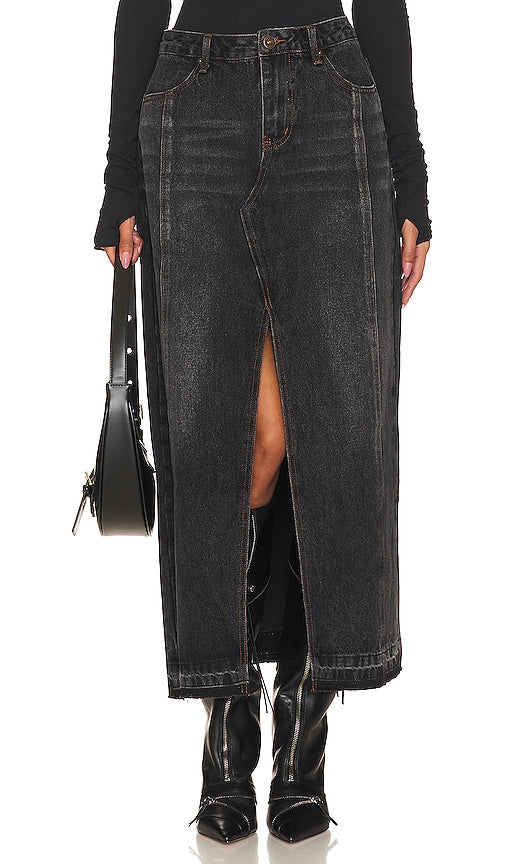 Steve Madden Teagan Midi Skirt in Black - Steve Madden - Jupe mi-longue Teagan en noir - Steve Madden Teagan 黑色中长半身裙 - Steve Madden Teagan Midirock in Schwarz - Steve Madden Teagan 미디 스커트 - Gonna longuette Steve Madden Teagan nera