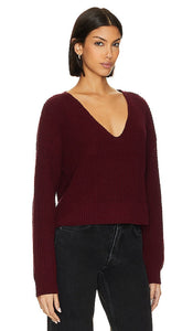 Stitches & Stripes Jake V-Neck in Burgundy