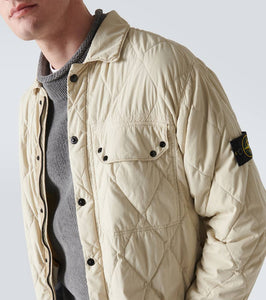 Stone Island Compass quilted cotton-blend overshirt