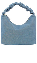 Stoney Clover Lane Denim Scrunch Handle Bag in Blue - Stoney Clover Lane - Sac à poignée froissé en jean bleu - Stoney Clover Lane 蓝色牛仔皱褶手柄包 - Stoney Clover Lane Jeans-Tasche mit Scrunch-Griff in Blau - Stoney Clover Lane 데님 스크런치 핸들백 블루 색상 - Borsa con manico scrunch in denim Stoney Clover Lane in blu