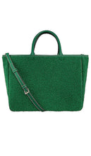 Stoney Clover Lane Sherpa Tote Bag in Dark Green - Stoney Clover Lane Sherpa Sac fourre-tout en vert foncé - Stoney Clover Lane 深绿色夏尔巴手提包 - Stoney Clover Lane Sherpa-Einkaufstasche in Dunkelgrün - Stoney Clover Lane 셰르파 토트백 다크 그린 색상 - Borsa tote Sherpa Stoney Clover Lane in verde scuro