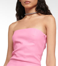 Stouls Amina strapless leather minidress