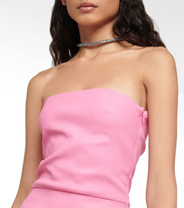 Stouls Amina strapless leather minidress