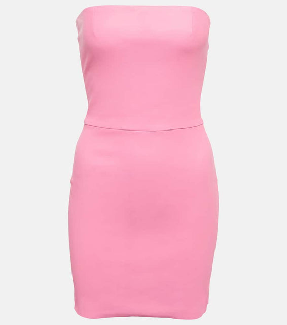 Stouls Amina strapless leather minidress