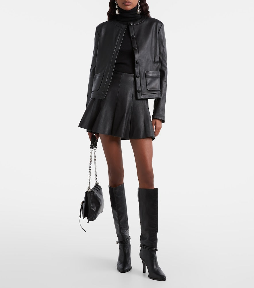 Stouls Mila leather miniskirt