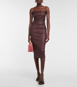 Stouls Mona 23 leather midi dress