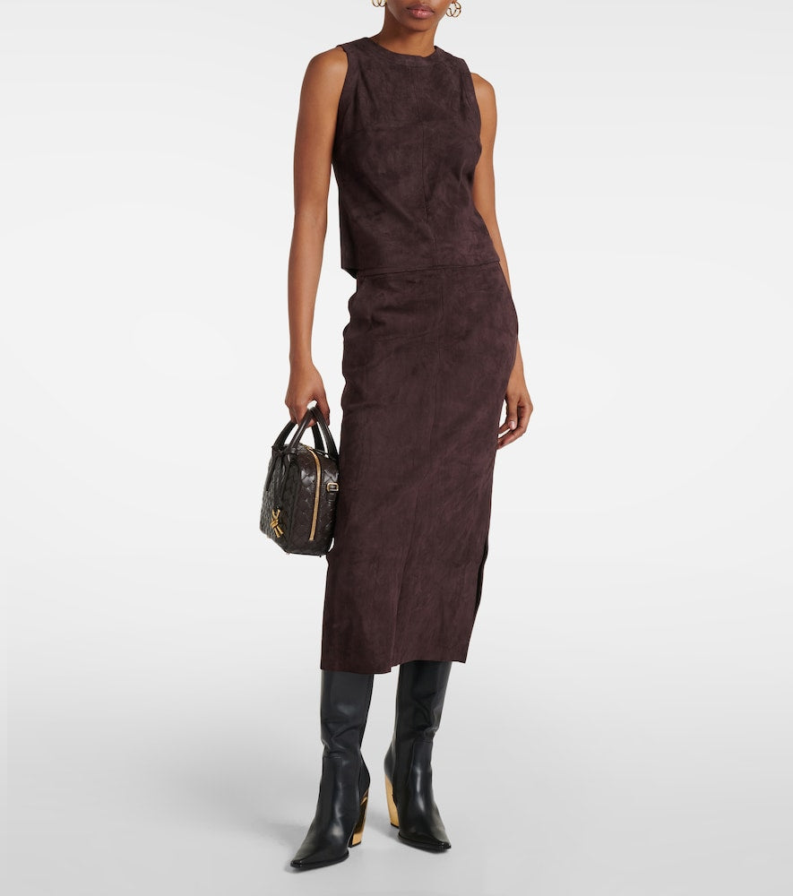 Stouls Taylor suede midi skirt